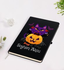 Kişiye Özel Happy Halloween Tasarımlı Siyah Defter-13