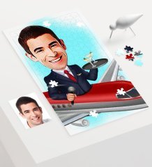 Kişiye Özel Host Karikatür 240 Parça A3 Puzzle - 1