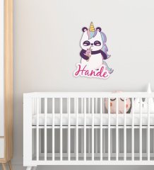 Kişiye Özel Panda Tasarımlı Çocuk Odası Ahşap Duvar Süsü-1