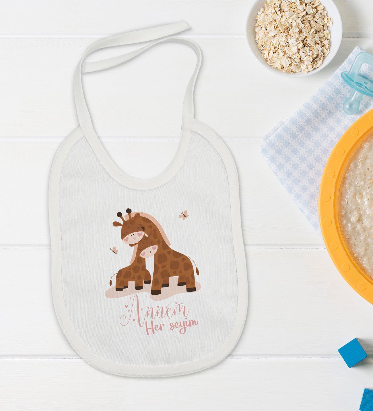 BK Kids Annem Her Şeyim Tasarımlı Bebek Mama Önlüğü - Model 2