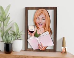 BK Gift Kişiye Özel Kadın Karikatürlü 3D Ahşap Tablo-100, Arkadaşa Hediye, Karikatürlü Tablo