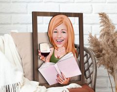BK Gift Kişiye Özel Kadın Karikatürlü 3D Ahşap Tablo-100, Arkadaşa Hediye, Karikatürlü Tablo