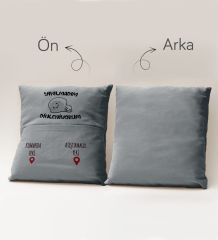 BK Gift Eğlenceli Tasarımlı Organizer Kumanda ve Atıştırmalık Cepli Gri Kırlent Yastık- 5, Ev Dekoru, Ev Hediyesi