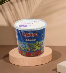 Kişiye Özel İsimli Yeni İşinde Başarılar Tasarımlı Dev Boy Haribo Minis Kovası (10gx100adet) Model 2