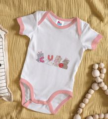BK Kids Cute Tasarımlı Pembe Bebek Body Zıbın-2
