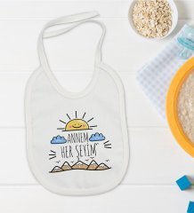BK Kids Annem Her Şeyim Tasarımlı Bebek Mama Önlüğü - Model 1