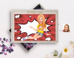 Kişiye Özel Kadın Karikatürlü 1000 Parça Profesyonel Puzzle-42
