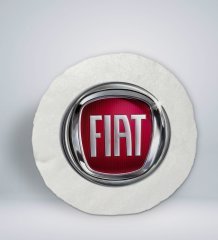 BK Gift Fiat Tasarımlı Yuvarlak Araç Koltuk Yastığı-1