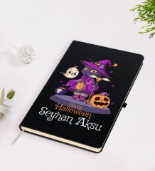 Kişiye Özel Happy Halloween Tasarımlı Siyah Defter-10