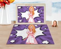 Kişiye Özel Kadın Karikatürlü 1000 Parça Profesyonel Puzzle-41