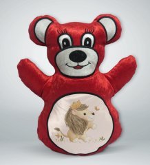 BK Gift Sevimli Aslan Tasarımlı Kırmızı Ayıcık Yastık-3