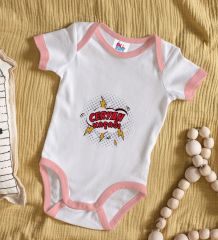 BK Kids Ceryan Kaçağı Tasarımlı Pembe Bebek Body Zıbın-1