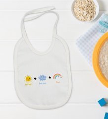 BK Kids Annem Babam Ben Tasarımlı Bebek Mama Önlüğü - Model 1