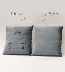 BK Gift Eğlenceli Tasarımlı Organizer Kumanda ve Atıştırmalık Cepli Gri Kırlent Yastık- 1, Ev Dekoru, Ev Hediyesi