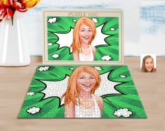 Kişiye Özel Kadın Karikatürlü 1000 Parça Profesyonel Puzzle-37