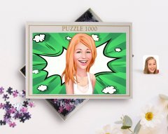 Kişiye Özel Kadın Karikatürlü 1000 Parça Profesyonel Puzzle-37