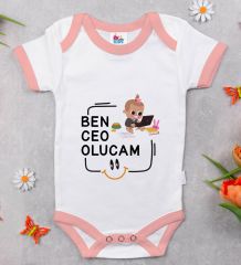 BK Kids Ceo Olucam Tasarımlı Pembe Bebek Body Zıbın-2