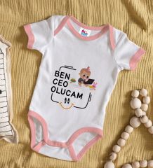 BK Kids Ceo Olucam Tasarımlı Pembe Bebek Body Zıbın-2