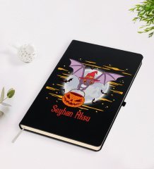 Kişiye Özel Happy Halloween Tasarımlı Siyah Defter-8
