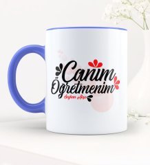 Kişiye Özel Canım Öğretmenim Mavi Kupa Bardak - 3