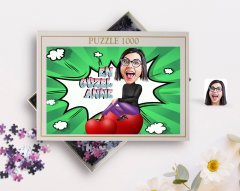 Kişiye Özel En Güzel Anne Karikatürlü 1000 Parça Profesyonel Puzzle-1