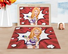 Kişiye Özel Kadın Karikatürlü 1000 Parça Profesyonel Puzzle-36