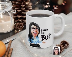 Kişiye Özel Kadın Kimin Eşi Bu Karikatürlü Beyaz Kupa Bardak-1