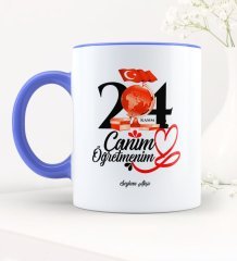 Kişiye Özel Canım Öğretmenim Mavi Kupa Bardak - 2