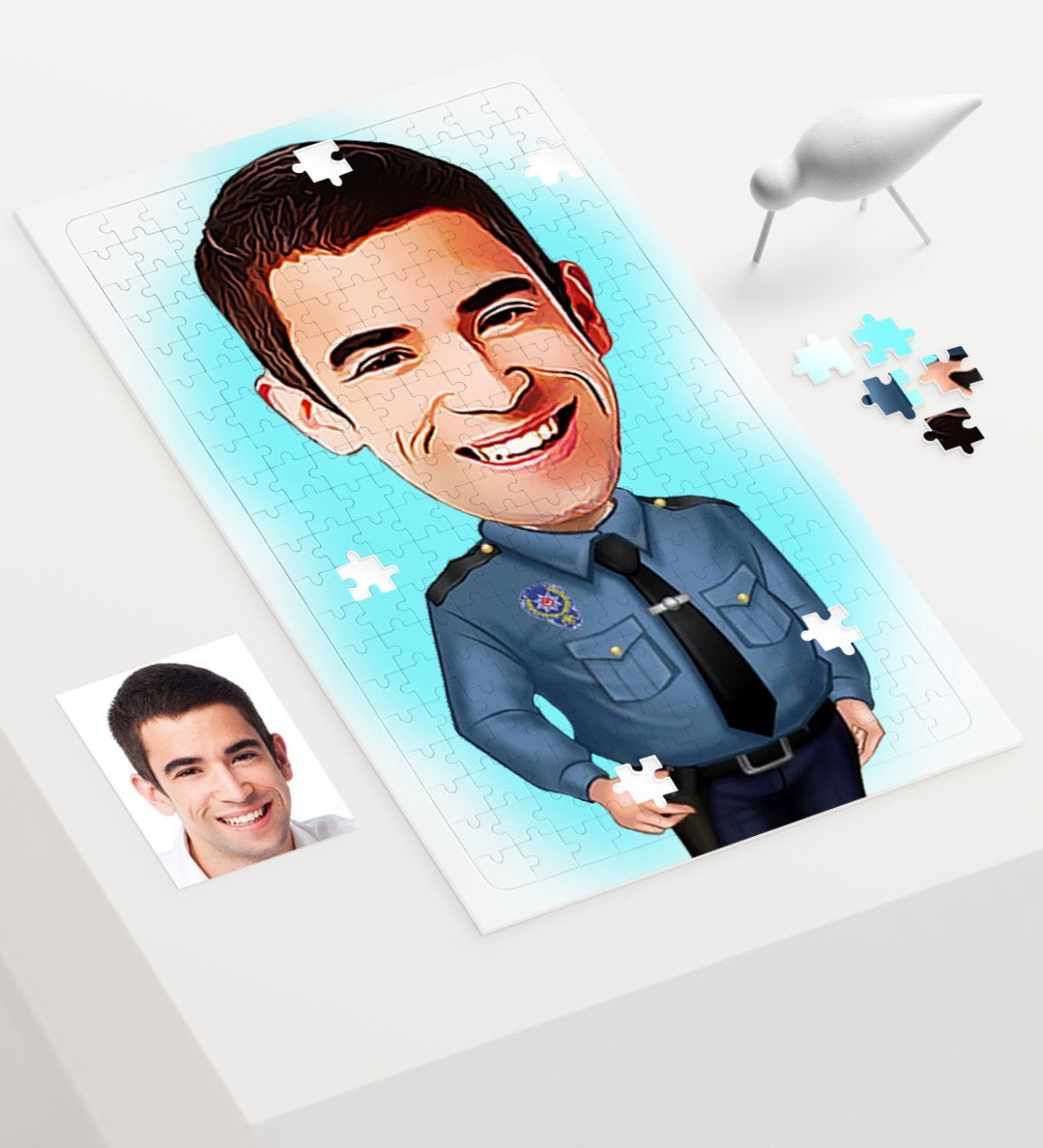 Kişiye Özel Bay Polis Karikatür 240 Parça A3 Puzzle - 3