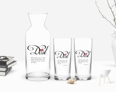 Kişiye Özel Renkli Baskılı Mânâ Dost Tasarımlı İkili Rakı Bardağı ve Karaf Hediye Seti-1
