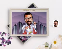 Kişiye Özel Elvis Presley Karikatürlü 1000 Parça Profesyonel Puzzle-1