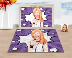 Kişiye Özel Kadın Karikatürlü 1000 Parça Profesyonel Puzzle-35