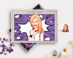 Kişiye Özel Kadın Karikatürlü 1000 Parça Profesyonel Puzzle-35