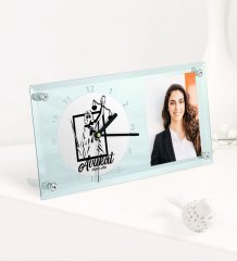 Kişiye Özel Avukat Temalı Masaüstü Cam Saat - 16