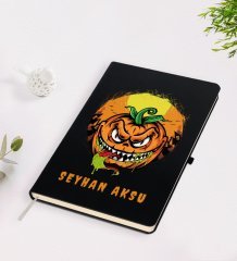 Kişiye Özel Happy Halloween Tasarımlı Siyah Defter-5