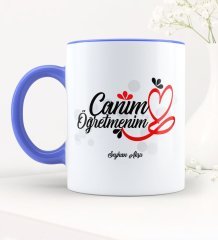 Kişiye Özel Canım Öğretmenim Mavi Kupa Bardak - 1