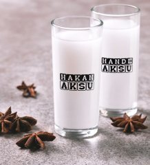 Kişiye Özel Renkli Baskılı İsimli İkili Rakı Bardağı Seti-30