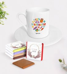 Kişiye Özel Matematik Öğretmeni Türk Kahvesi Fincanı ve Çikolata Hediye Seti-13