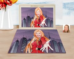 Kişiye Özel Kadın Karikatürlü 1000 Parça Profesyonel Puzzle-34