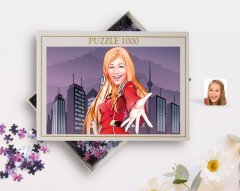 Kişiye Özel Kadın Karikatürlü 1000 Parça Profesyonel Puzzle-34