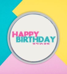 Kişiye Özel İsimli Happy Birthday Tasarımlı Dev Boy Haribo Minis Kovası (10gx100adet)