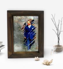 BK Gift Atatürk Tasarımlı Dekoratif Doğal Masif Ahşap Çerçeve 15x20cm-2