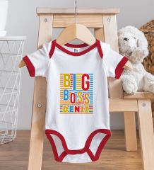 BK Kids Kişiye Özel Big Boss Tasarımlı Kırmızı Bebek Body Zıbın-1