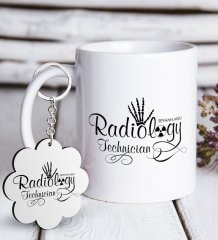 Kişiye Özel Mesleki Radyoloji Teknisyeni Beyaz Kupa ve Anahtarlık Hediye Seti