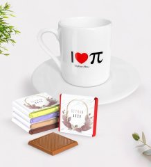 Kişiye Özel Matematik Öğretmeni Türk Kahvesi Fincanı ve Çikolata Hediye Seti-12