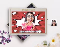 Kişiye Özel Dünya Tatlısı Karikatürlü 1000 Parça Profesyonel Puzzle-1
