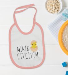 BK Kids Minik Civcivim Tasarımlı Pembe Bebek Mama Önlüğü-1