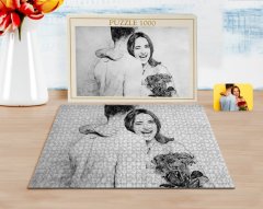 Kişiye Özel Karakalem Tasarımlı 1000 Parça Profesyonel Puzzle
