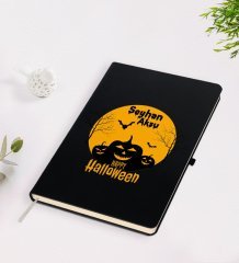 Kişiye Özel Happy Halloween Tasarımlı Siyah Defter-3