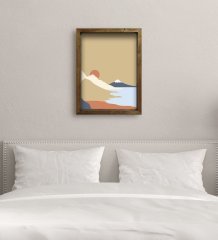 BK Gift Yatak Odası Konseptli Doğal Masif Ahşap Çerçeveli Tablo-39